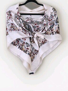 Vtg Daniel Hechter Paris Large Scarf 38 x 38 Floral Paisley Jacquard Weave Chic